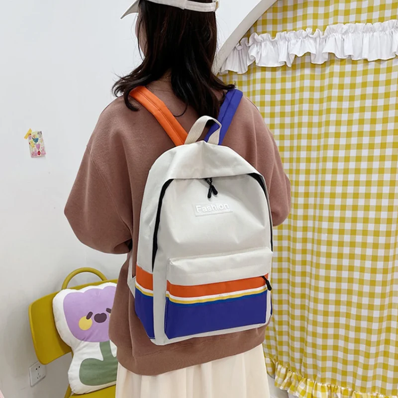 Waterproof Youth School Bag Nylon Canvas Versatile Backpack Fashion Girls Backpack Female Shoulder High School School