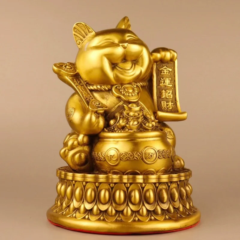 

Brass Money Cat Decoration Ingot Lucky Cat Cornucopia Cat Living Room Table Decoration Cashier Desk Shop Opening Gifts