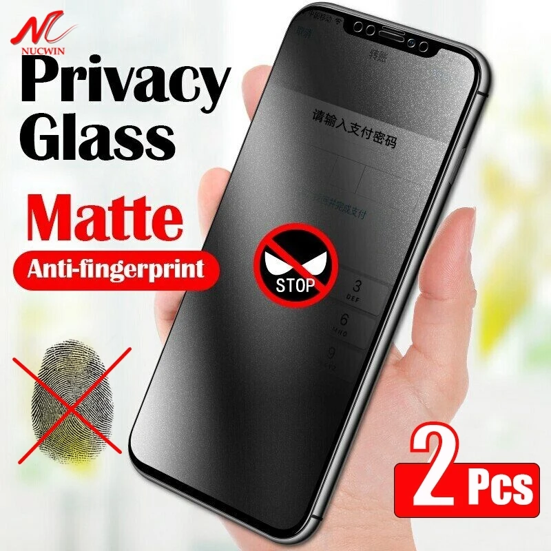 2PCS Anti-Peep Privacy Matte Temper Glass for iPhone 15 14 12 13 11 Pro Max X Xs Max Xr 7 8 14 15 Plus SE 2 3 Mini Peeping Film