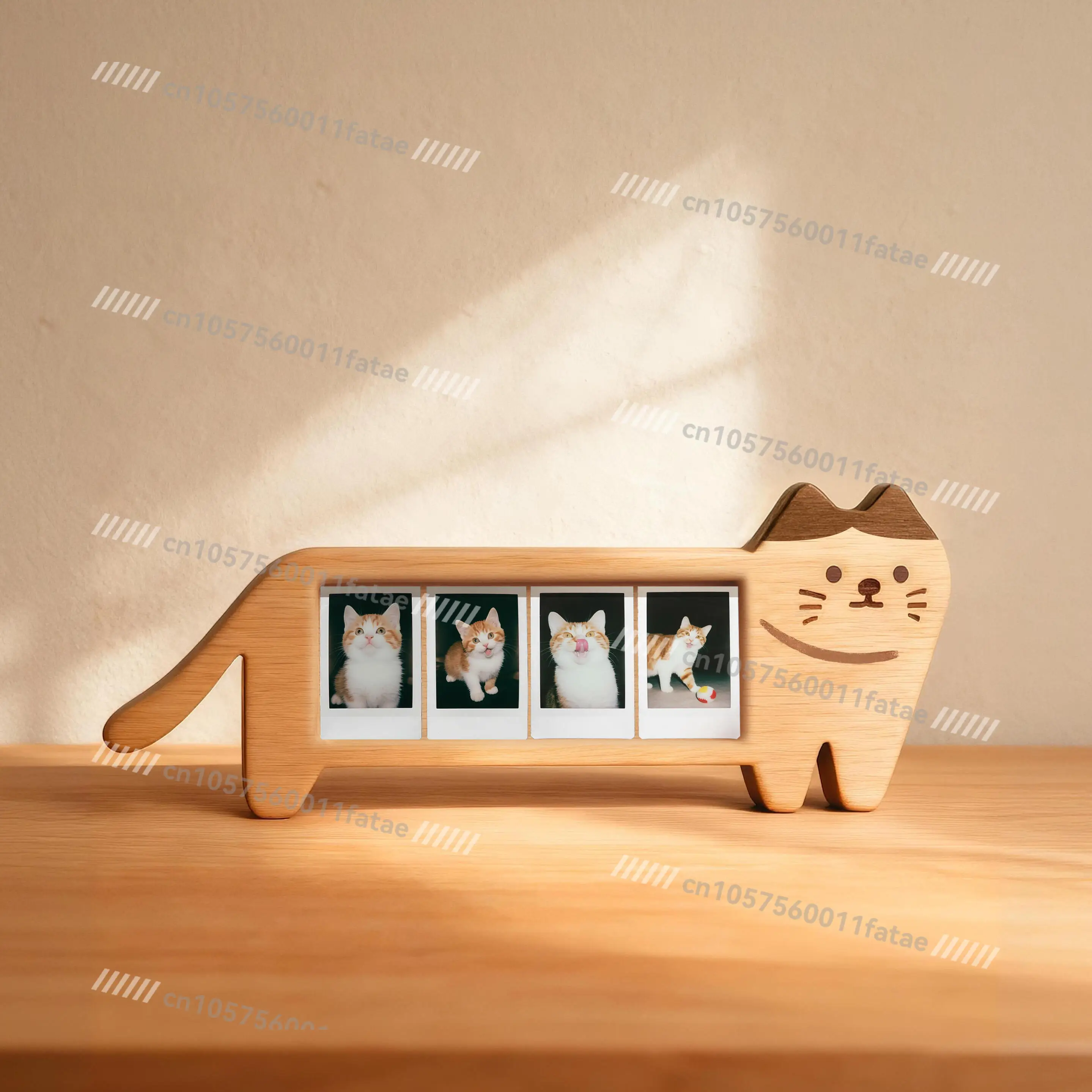 Cute Kitten Wooden Photo Frame Records The Four Seasons, Photo Frame Periphery,  Collection Decoration, Commemorative Gift