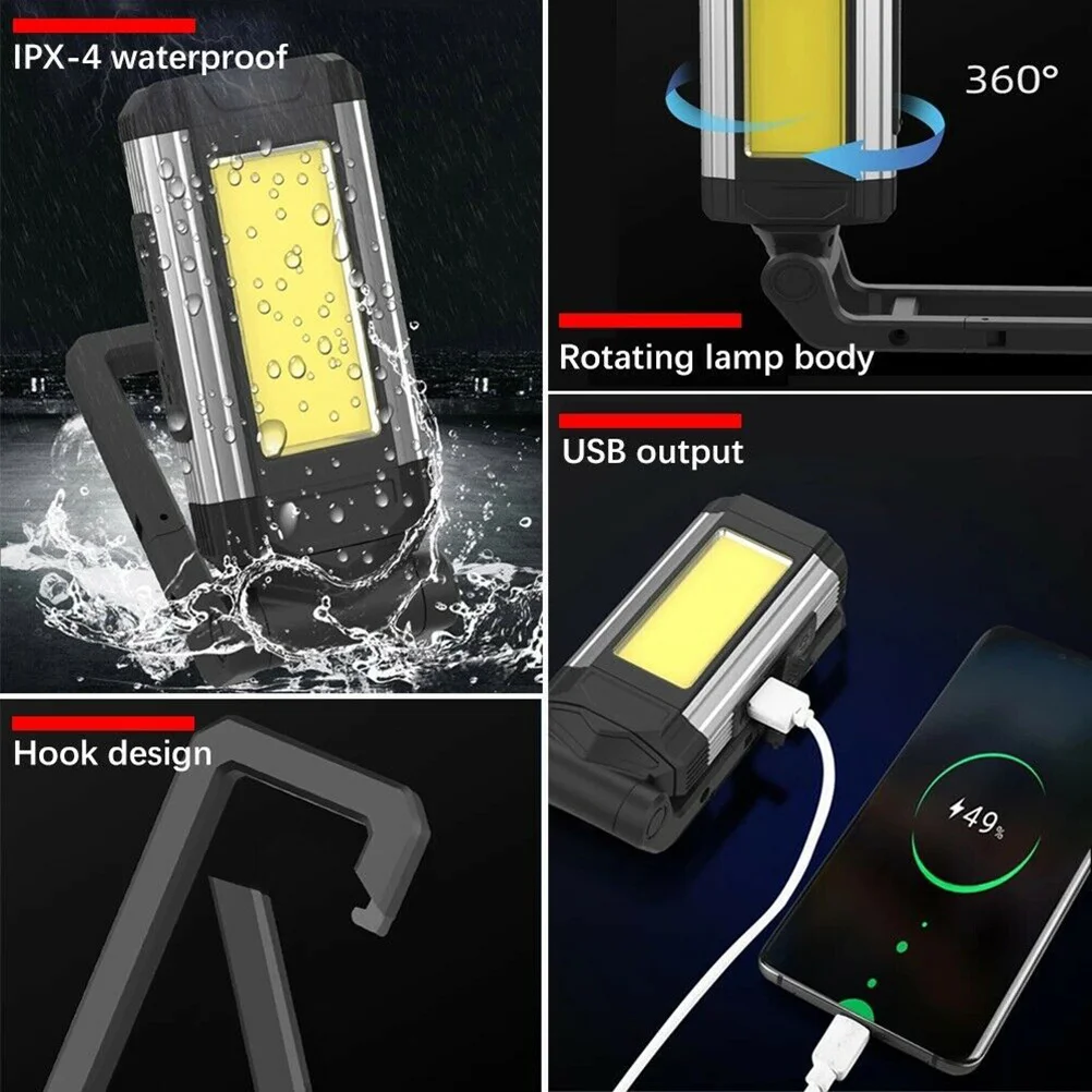 

Portable USB Charging Repair Work Emergency Camping LED Lamp Aluminum Alloy High Brightness Magnet Wide Illumination Area