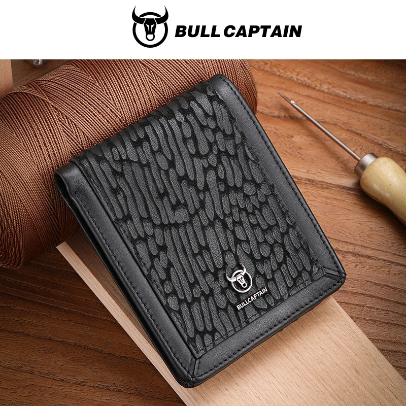 Leather wallet male horizontal real leather driver's license multi-functional thin business anti-theft brush money clip