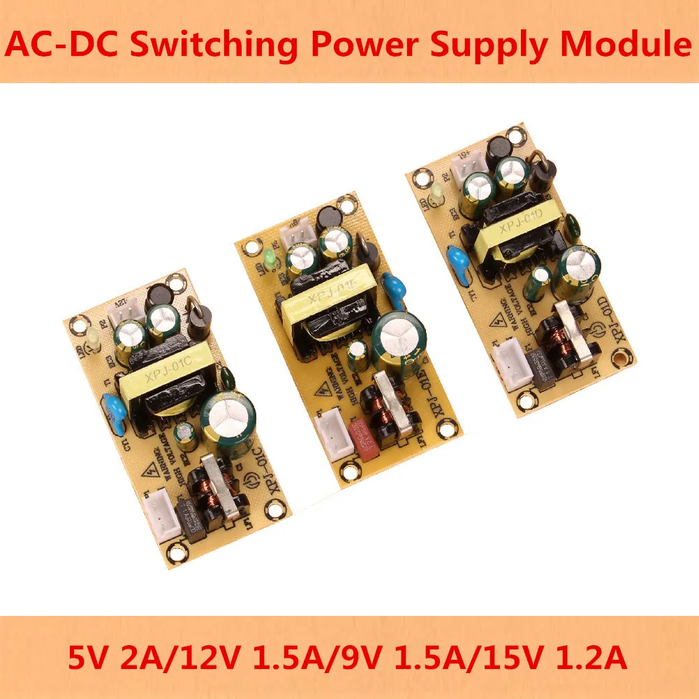 Módulo de fuente de alimentación conmutada para reparación, placa reguladora de circuito desnudo, 5/9/12/15V, 2A, 1.5A, 1.2A, CA 100-240V a 5V, 9V,