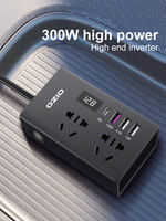 300W Car Power Inverter Adaptor Fast Charging 12/24V Universal 220 Voltage Power Converter LED Display Multifunctional Sockets