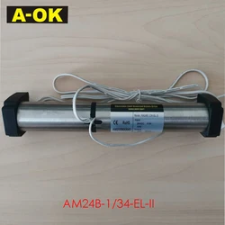 A-OK AM24B 1/34 Moteur tubulaire roulant pour stores véniKhet obturateur en aluminium, moteur vénitien, rf433 télécommande, DC24V 12W