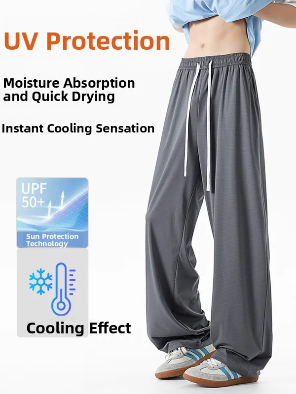 

Модные мужские повседневные спортивные брюки прямого кроя для бега, весенне-летние новые американские свободные брюки с эластичной резинкой на талии, длинные брюки