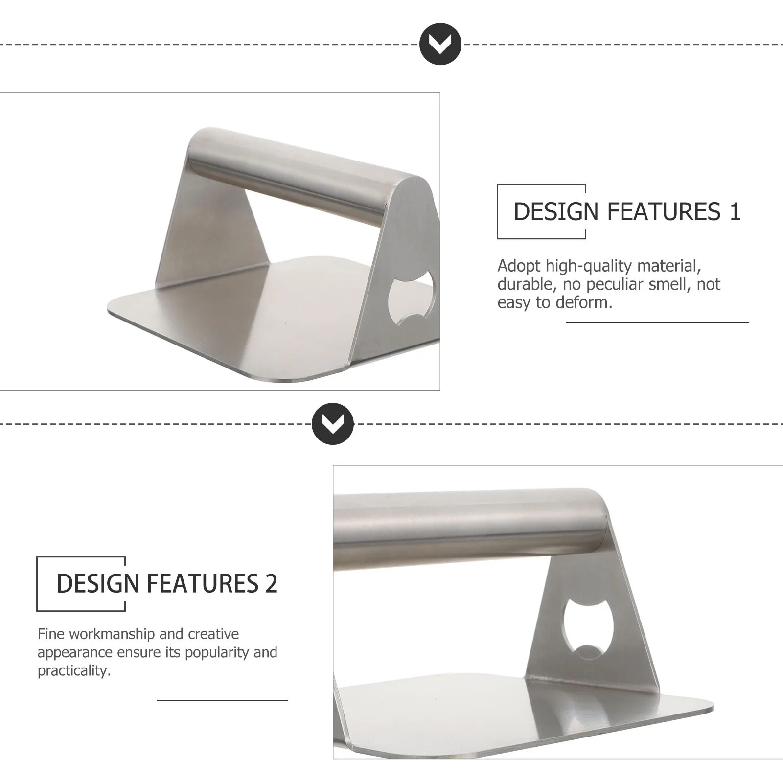 

1Pcs Stainless Steel Burger Presser Meat Pat Pressing Tool Non-Stick Surface Kitchen Gadget with Bottle Opener