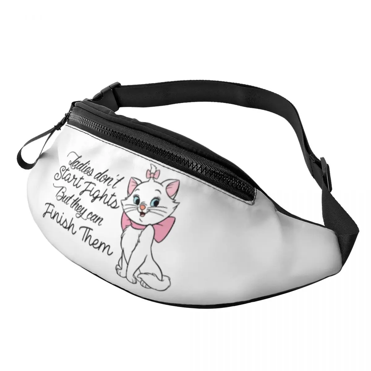 

Custom Cartoon Marie Cat Fanny Pack Men Women Kitten Animal Crossbody Waist Bag for Running Phone Money Pouch