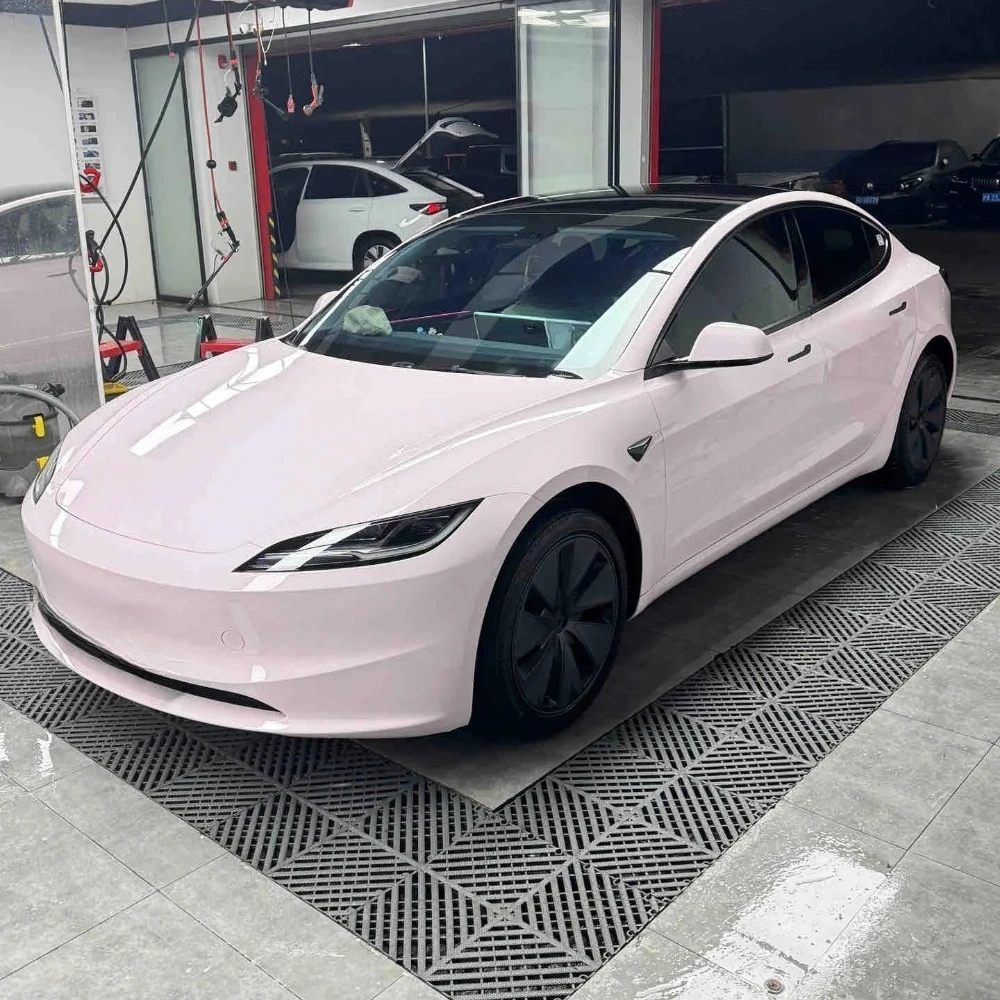 

For Tesla Model 3 Highland 2024 2025 DIY MaryKay Pink Pre-cut PPF Color Change Film PET Paint Protection Film Anti-Scratch Cover