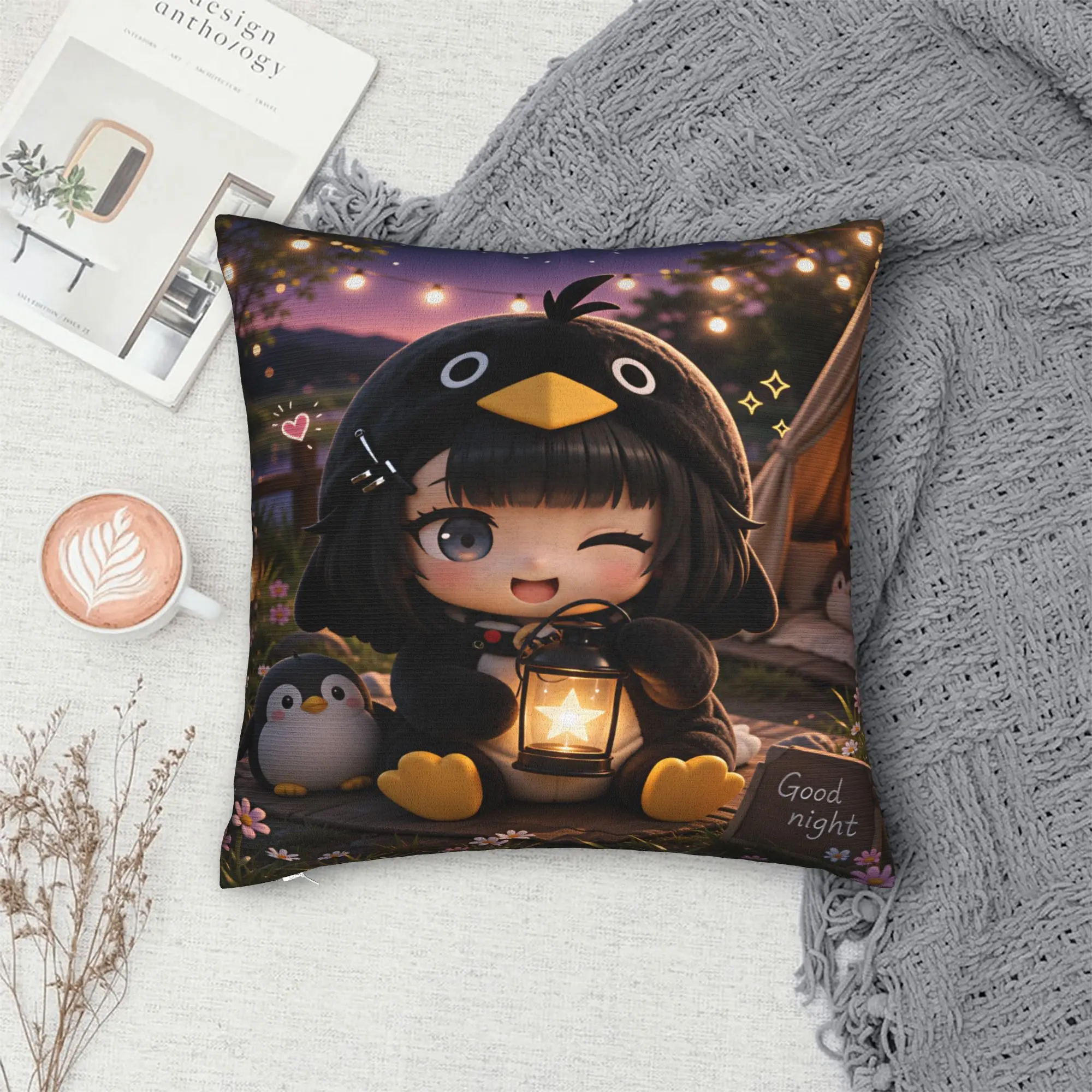 Gugu Gaga Penguin Pillow Cover  Vintage Pillow Case For Sofa Home Decoration Custom Pillowcases Birthday Present