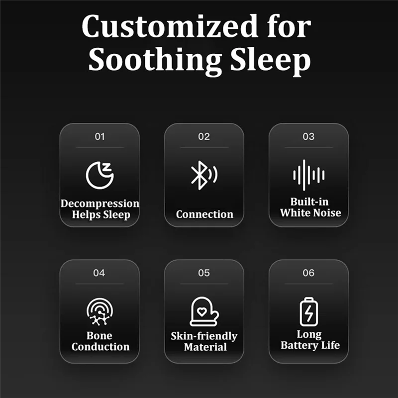 

2025-3C Pocket Bluetooth Speaker Bone Conduction Wireless Stereo Soundbar Music Box Built-in White Noise Improve Sleep-White