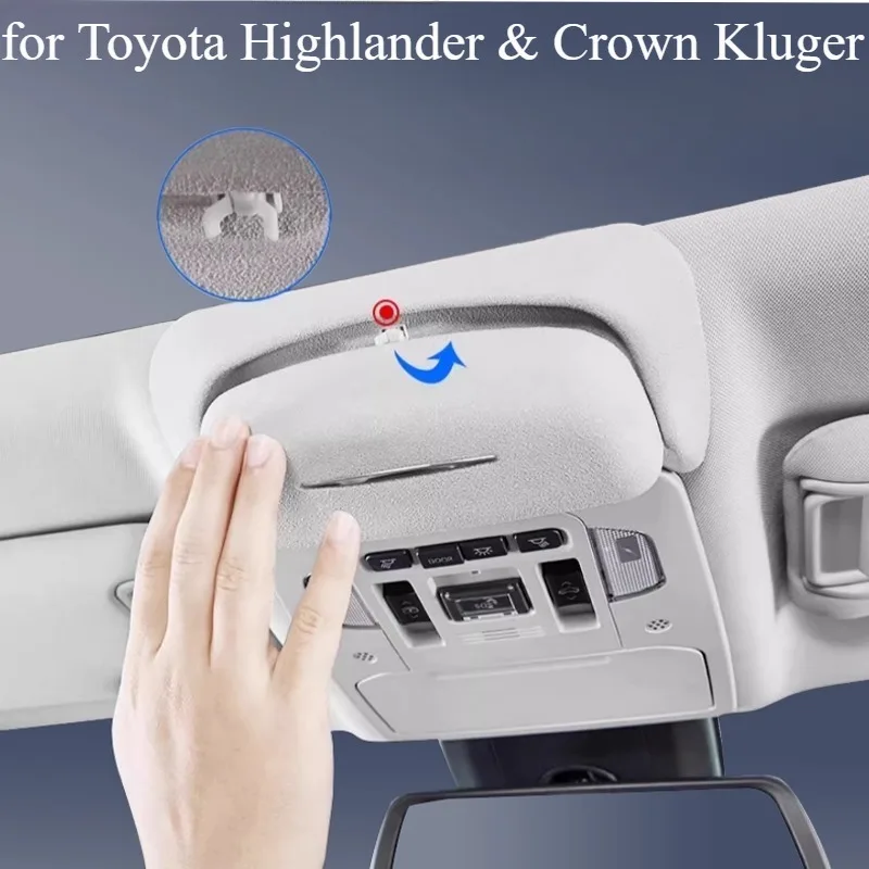 

Car Glasses Box for Toyota Highlander & Crown Kluger Original Design Sunglass Sun Visor Clip Card Storage