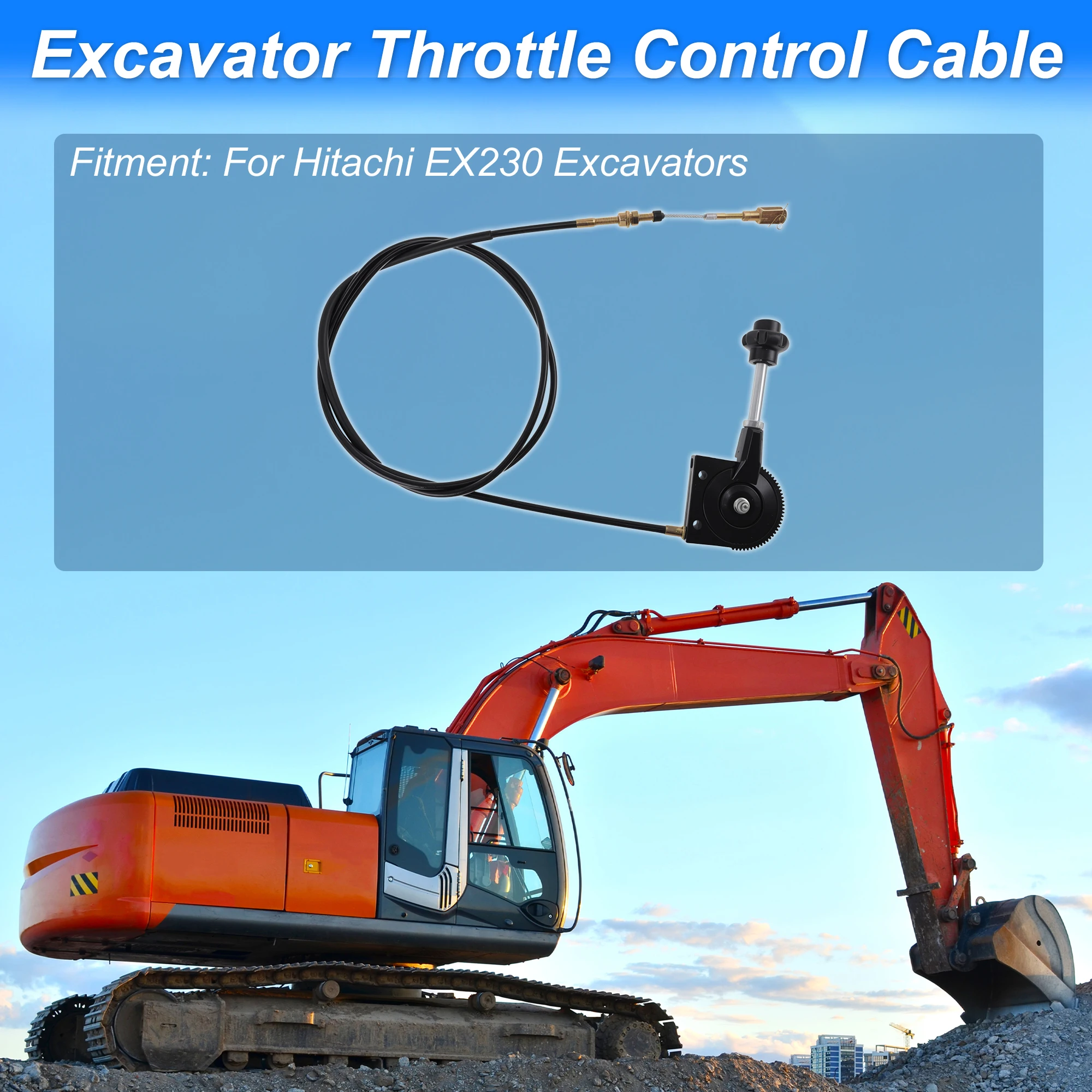 

UXCELL Excavator Throttle Control Cable for Hitachi EX230 Excavators 2.5m 8.2ft 1 Set