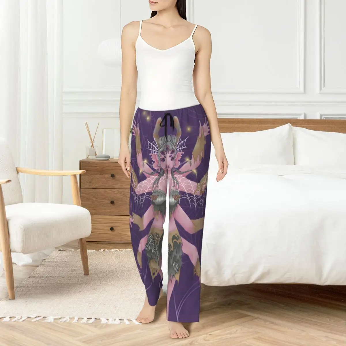 

Изготовленные на заказ пижамные штаны Martinez Melanie, одежда для сна для женщин, эластичный пояс, штаны для сна с карманами