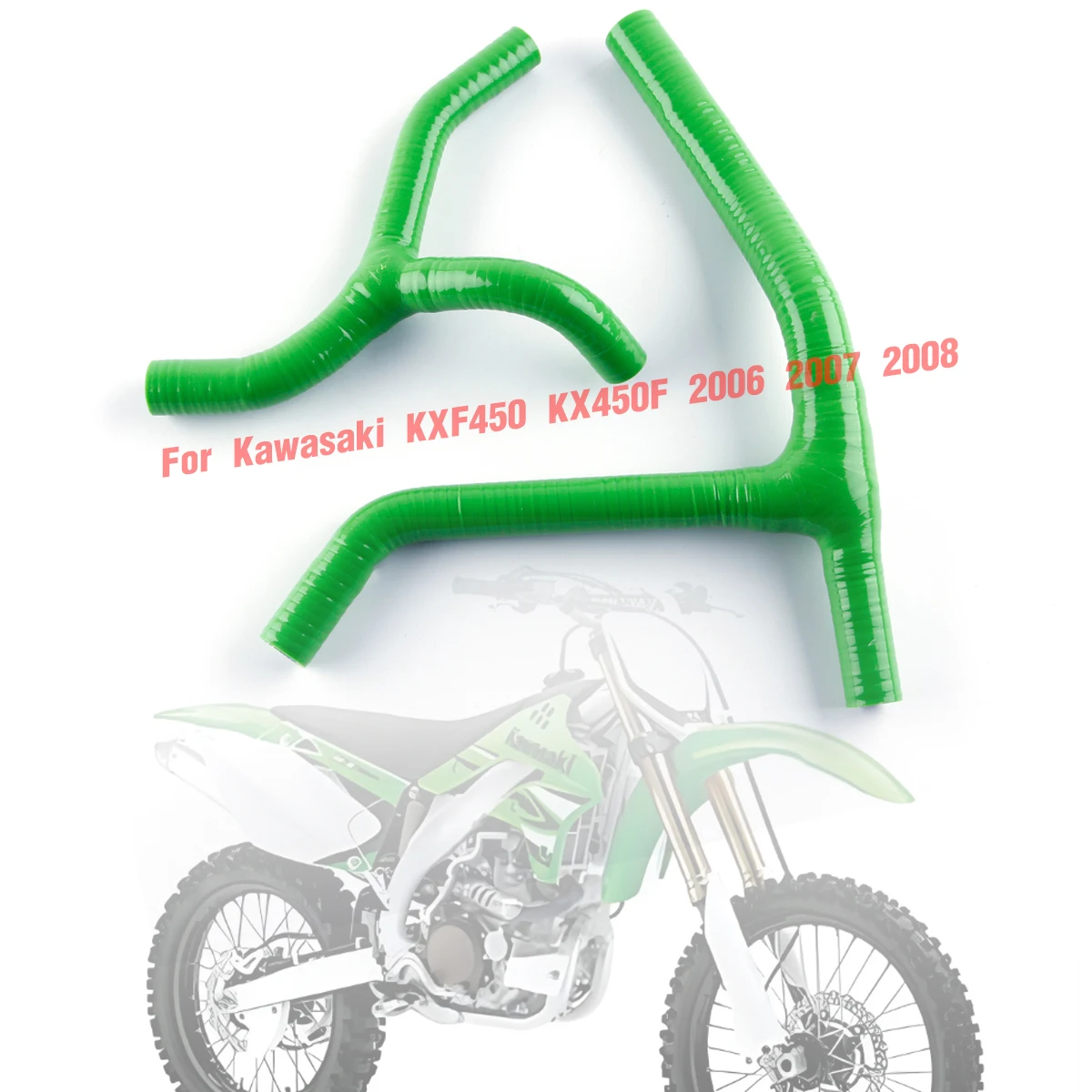 

2pcs For 2006 2007 2008 Kawasaki KXF450 KX450F KX 450 F Motorcycle Silicone Radiator Coolant Y Hose Kit