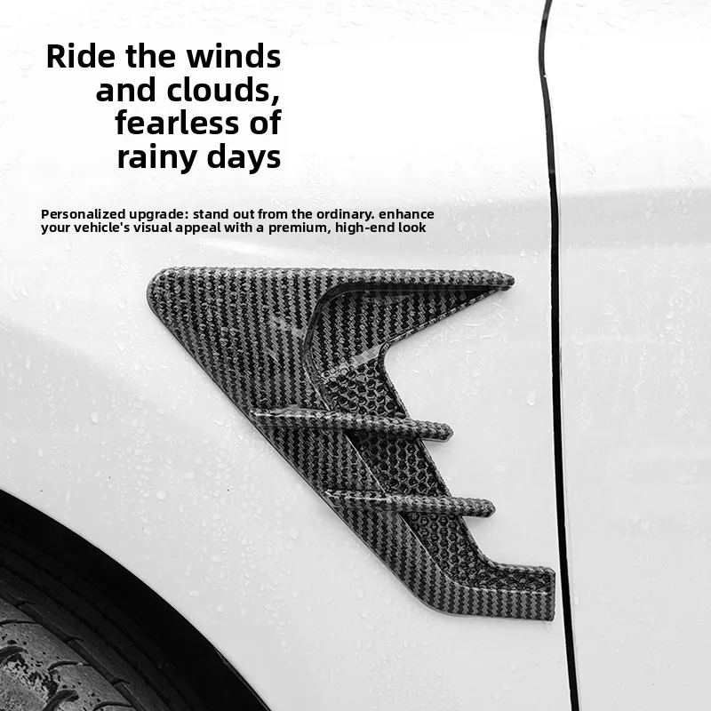 2er-Set Lüftungsabdeckungen für Kotflügel und Motorhaube – Luftstrom-Einlassverkleidung, Auto-Seitenzubehör, Flügel-Aufkleber, Belüftungssticker, modifiziertes Styling – Detail 6