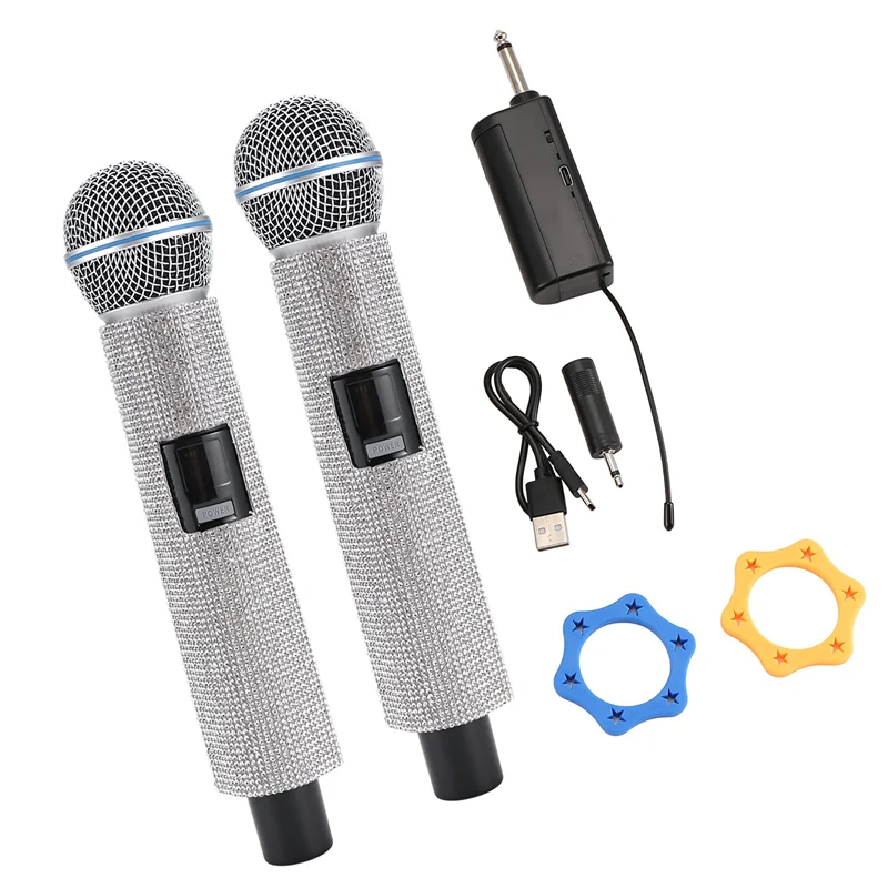 HFES Wireless Handheld Dynamic Microphone Karaoke Mic With Rechargeable Receiver For Wedding Speech Church Club