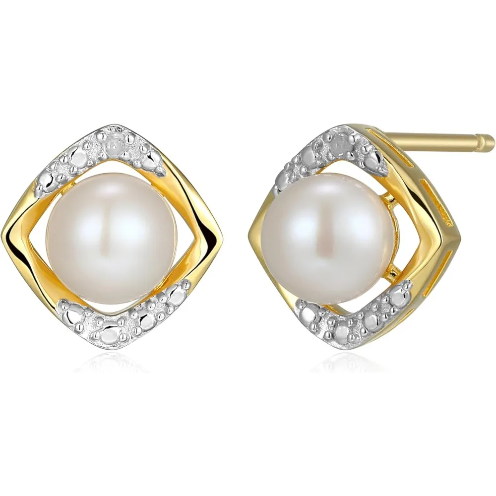 أقراط نسائية من الفضة الإسترليني عيار 18 قيراط مطلية بالذهب والأحجار الكريمة والألماس - اختيار أنيق