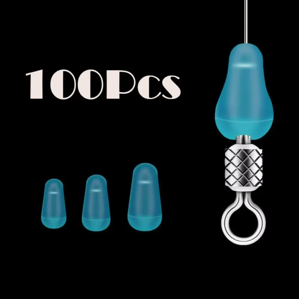 100Pcs/lot High Quality Rubber Space Beans Sea Carp Fly Fishing Blue Rubber Oval Stopper Fishing Float Fishing Bobber image 6