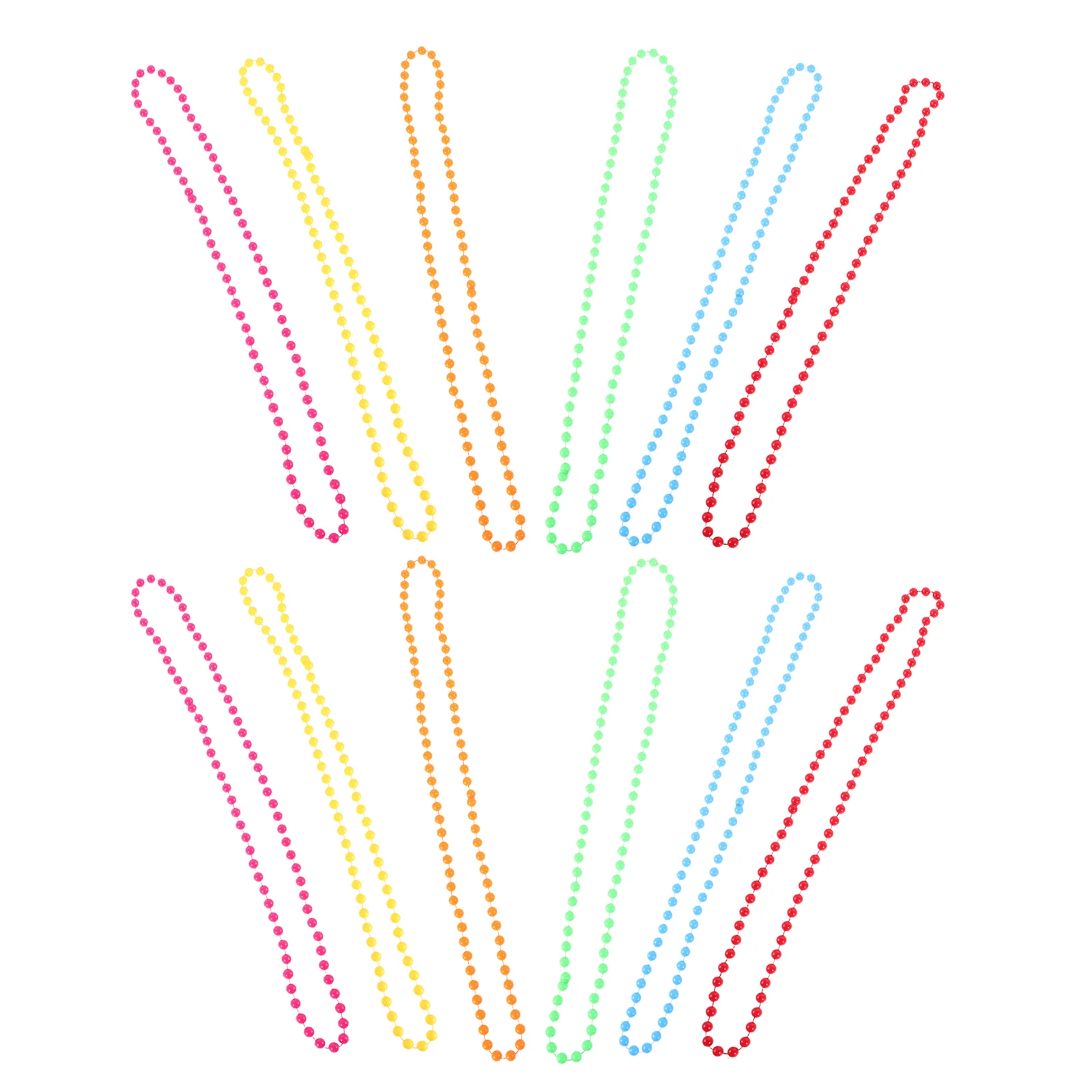 

12Pcs Masquerade Neon Bead Necklace Plastic Vibrant Colors Carnival Party Supplies Holiday Accessories Stage Props New Years