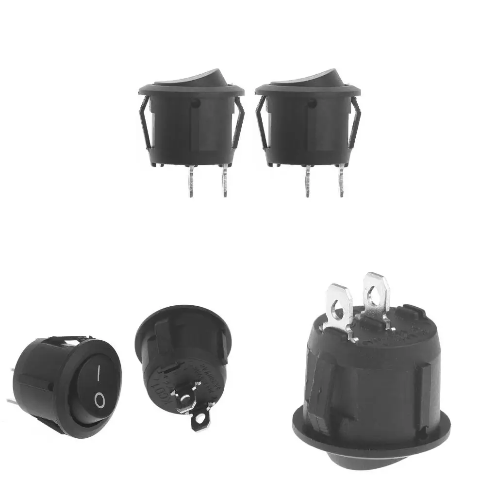 2 Pcs 2 Pin Round Rocker Switch SPDT ON-OFF Switches for Home Appliances