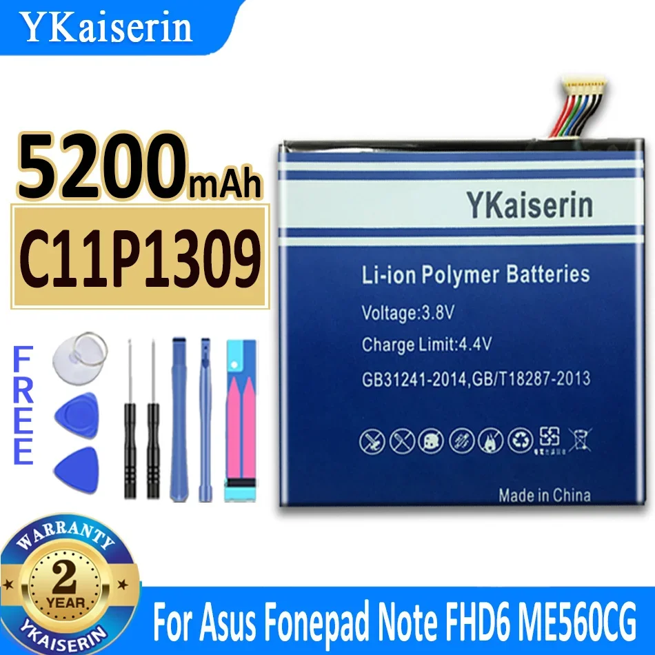 

5200mAh YKaiserin Battery C11P1309 For ASUS Fonepad Note 6 Note6 FHD6 ME560CG ME560CG K00G Bateria