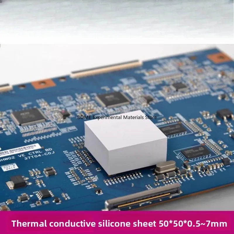 High Thermal Conductivity Silicone Sheet Solid Thermal Grease Pad for CPU GPU VRAM Chip Cooling Soft Silicone Gasket 50*50mm