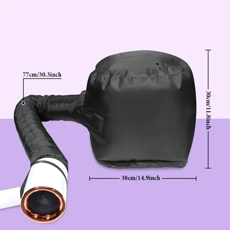 Hooded Hair Dryer Bonnet - Fast-Drying Bonnet Hair Dryer for Natural Hair, Deep Conditioning, Portable & Lightweight for Travel
