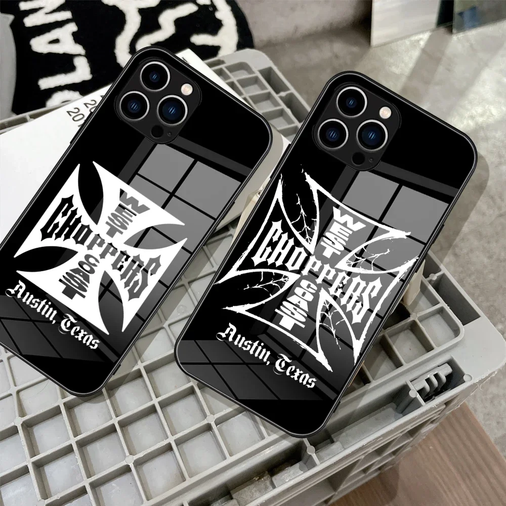 For IPhone 15 Choppers Austin Texas West Coast Phone Case Tempered Glass FOR IPhone 14 13 11 12 Pro MAX XR XS MINI Covers