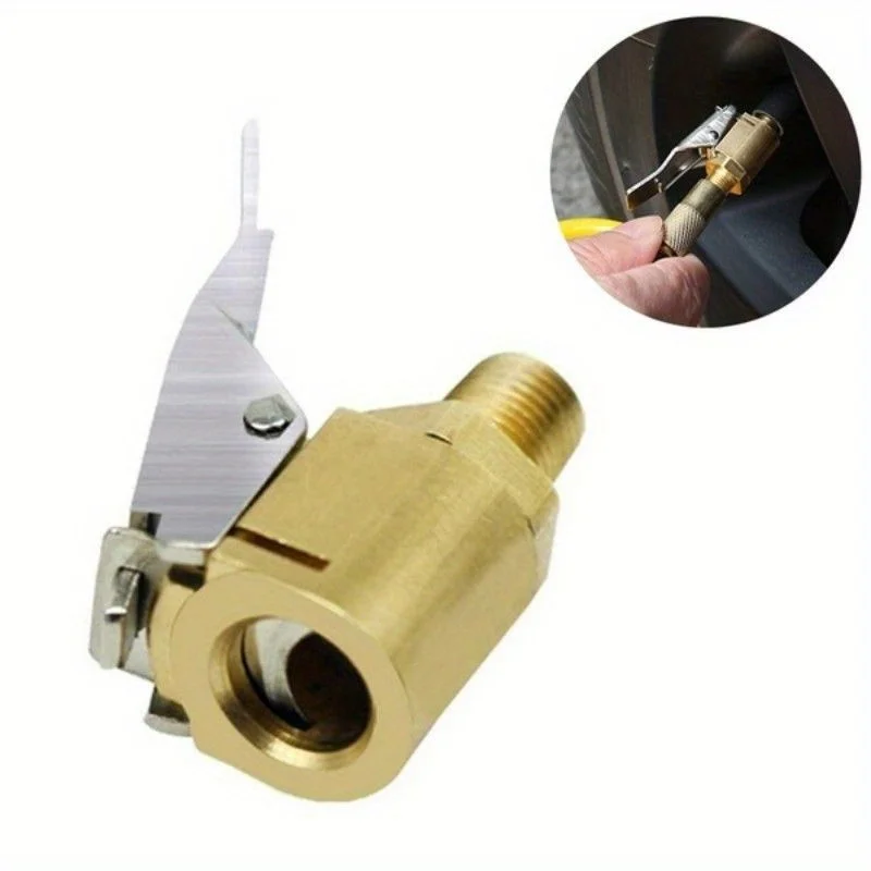 1Pcs Car Tire Inflator Chuck Quick Connect Air Chuck Brass Tire Inflator Nozzle Adapter for Tire Inflation Tool Accessory