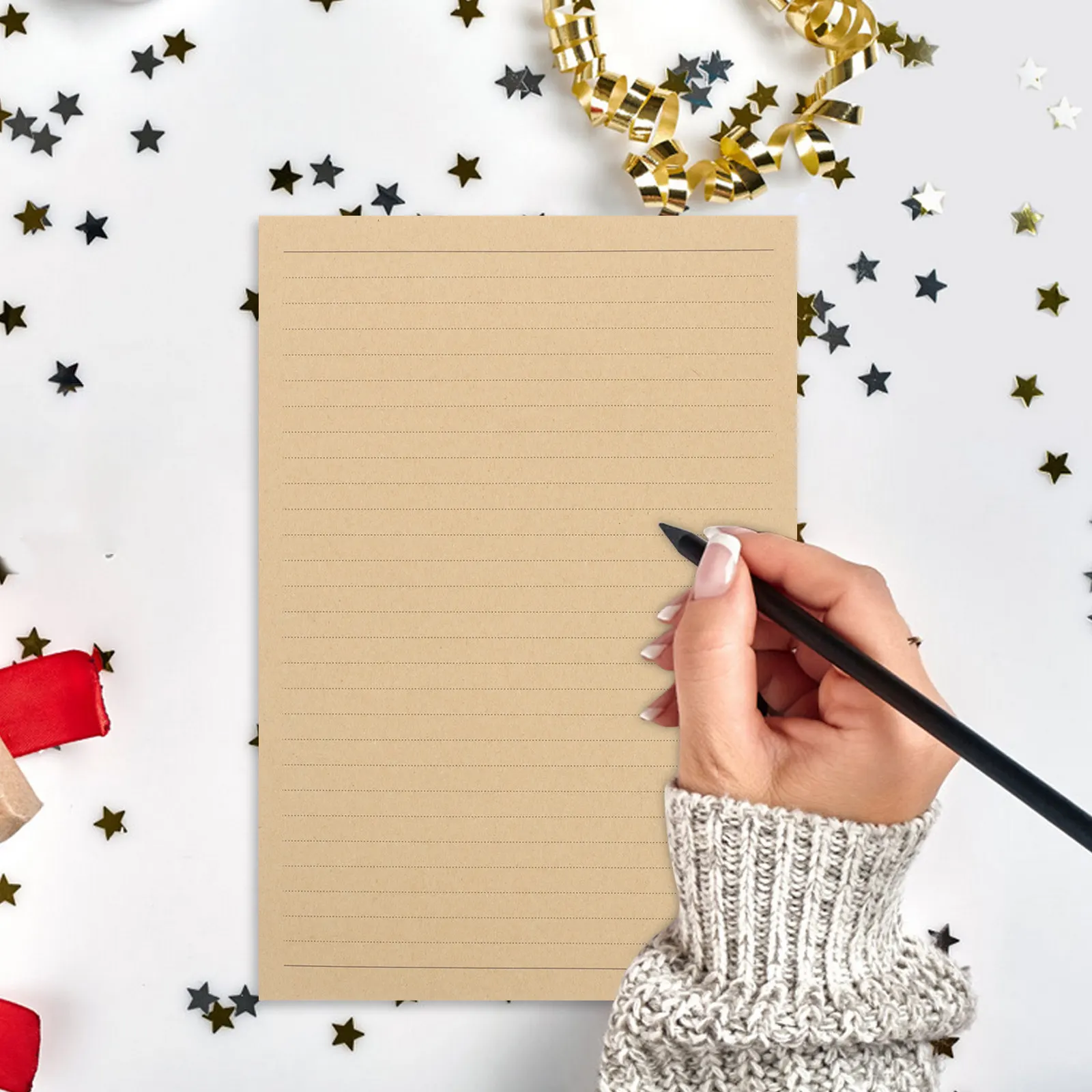 

50 листов винтажной крафтовой бумаги в ретро-стиле с линовкой для писем, канцелярских принадлежностей, душевных стихов и приглашений