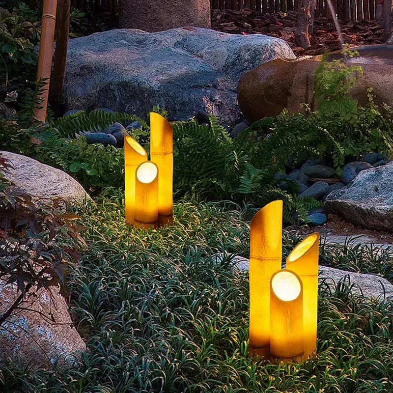 LED 방수 조명 정원 조경 유리 섬유 램프 대나무 튜브 조형 조명 장식 잔디 램프