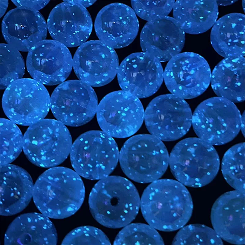 50PCS 8-16mm Pearlescent Acrylic Luminous Beads