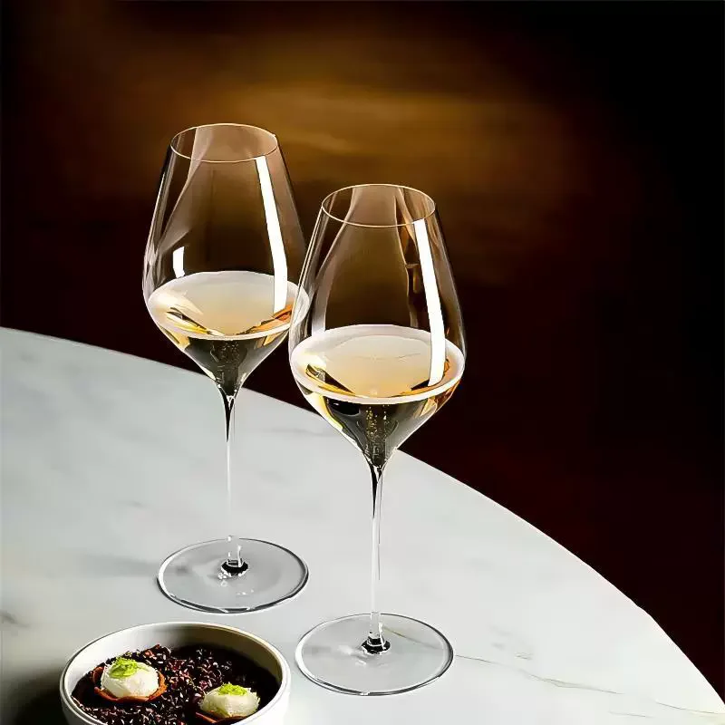 New high-end crystal high footed glass, light luxury home wine glass, lead-free, hand blown ultra-thin wine glass 2PCS