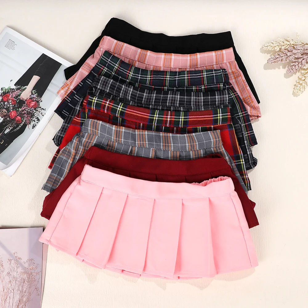 Mini Pleated Plaid Skirt For Schoolgirl Cosplay Cheerleader Nightclub Party Wear Japanese Style Women JK Skirts Women Clothing