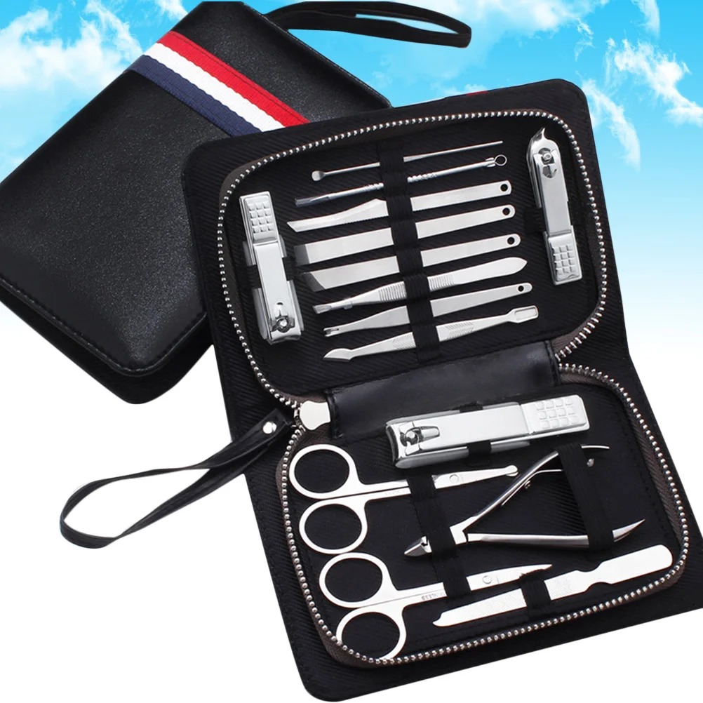 15PCS Carbon Steel Manicure Pedicure Set Nail Grooming Clipper Kit(Italy)