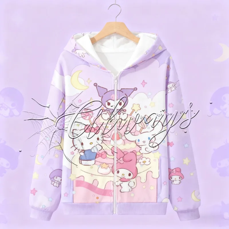 2026 تصميم الأزياء الأطفال هوديي SanrioFamily لطيف كبير الأذن الكلب Yugui DogSweet هوديي الأطفال والمراهقين سترة دافئة #5