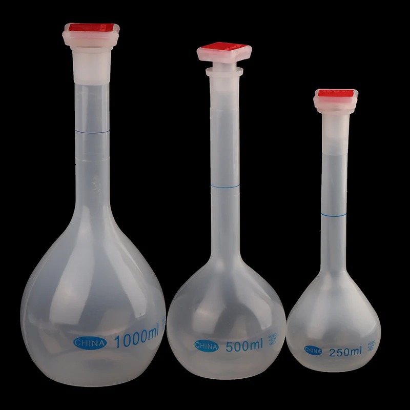 25/50/100/250/500/1000ml Volumetric Flask With Stopper Long Neck Measuring Flask Graduated Bottle For Test Laboratory Supplies