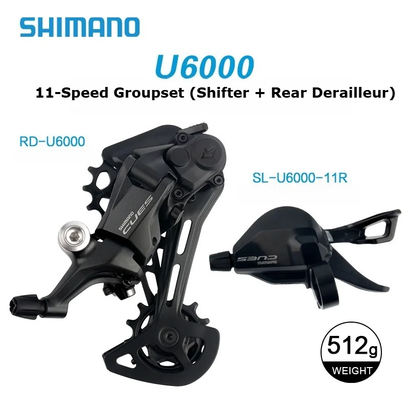 

SHIMANO CUES U6000 1X11Speed Bicycle Derailleur Groupset RD-U6000 Rear Derailleur SL-U6000- 11Speed Shifter for Mountain Bike