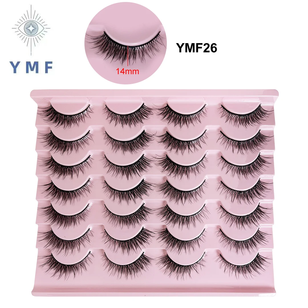 14 Pairs Eyelashes 6D Fiber Lashes Fluffy Soft Wispy Natural Eyelash Extension Reusable Lashes Fiber False Eyelashes Makeup