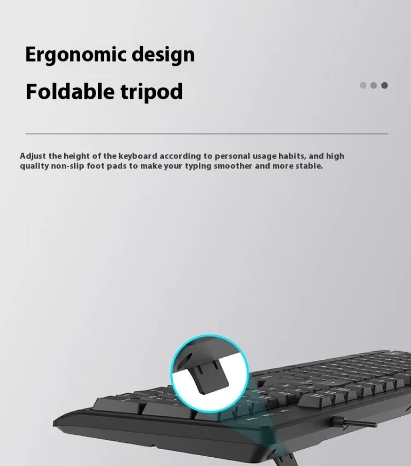 UNSHARKABLE IK6630 Wired Keyboard Mouse Combo Silent Typing Black Keycaps Punk Style Mute Design PC Laptop Compatible Desktop