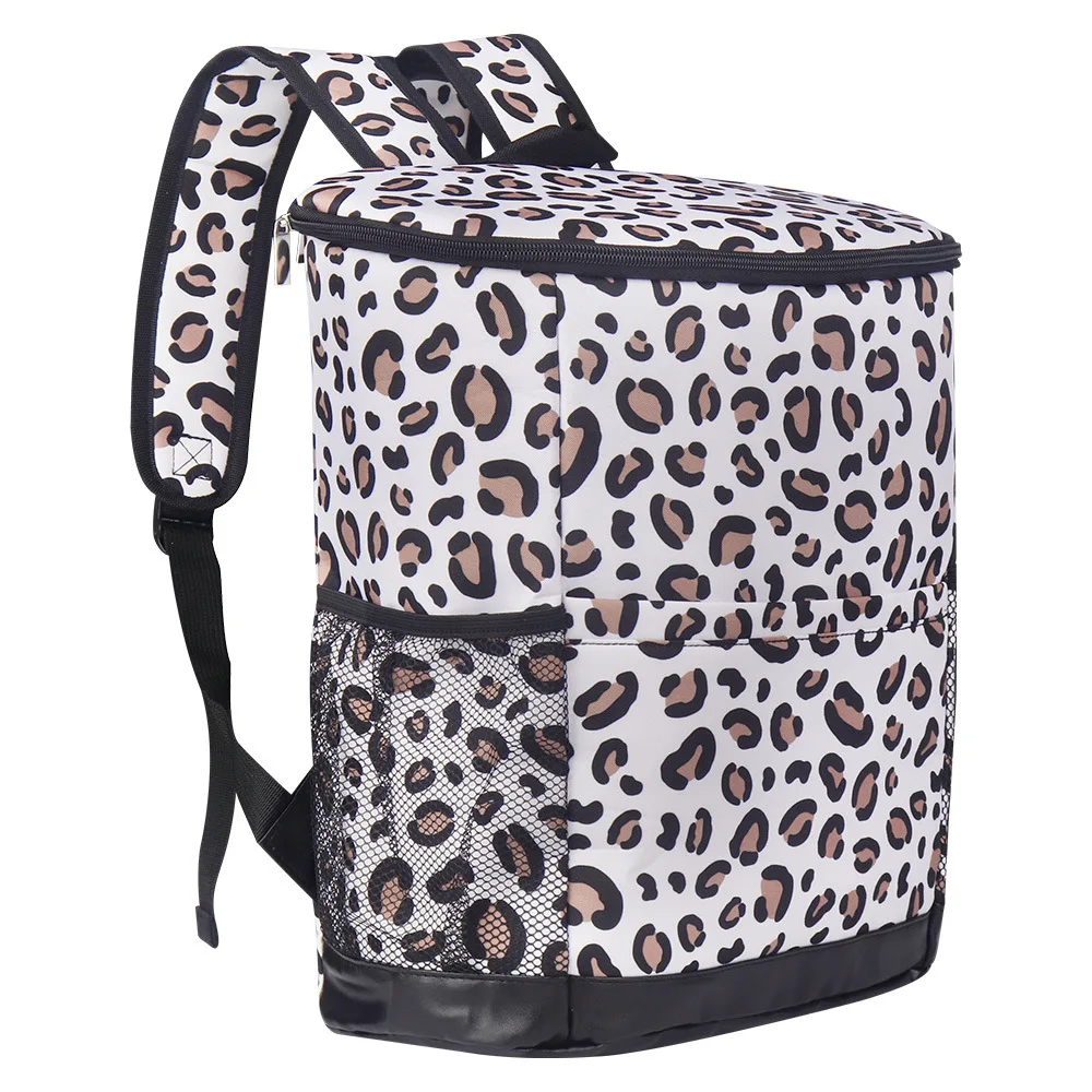 Bolsas enfriadoras de tela Oxford, bolsa de Picnic con estampado de leopardo, paquete de Picnic portátil para exteriores, mochilas para bebidas, bolsa refrigerada para alimentos