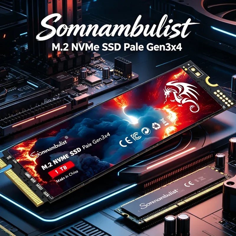 

SomnAmbulist M.2 NVMe PCIe 3.0 SSD 2280 128GB 256GB 512GB 1TB Internal Solid State Drive for Laptop Desktop Game Console