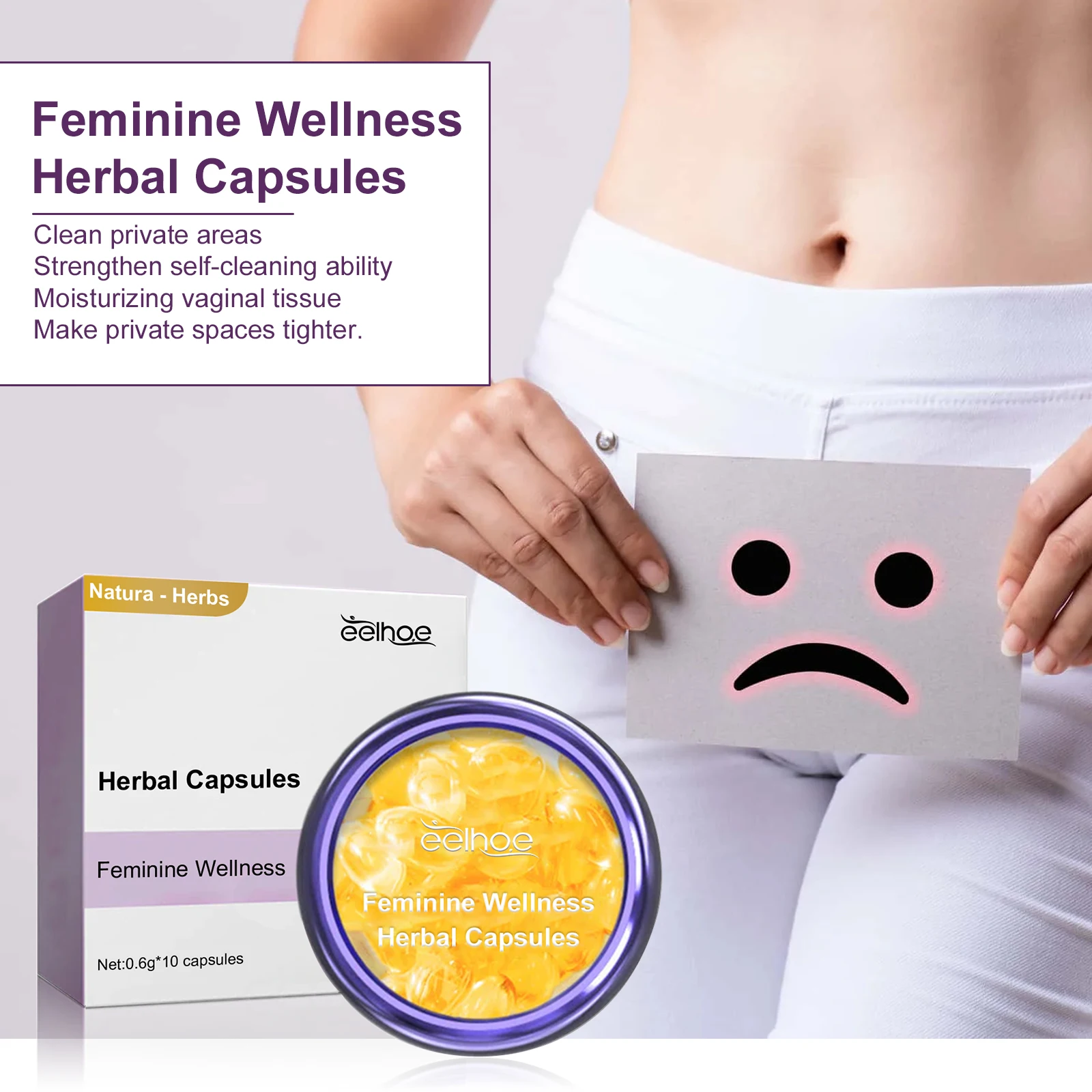 EELHOE Women's Care Herbal Capsules lindern Körper, Juckreiz, Beschwerden, reinigen Gerüchen sanft und nicht reizend.