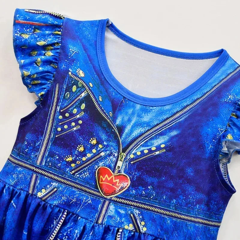 Xt8blue audrey menina halloween crianças evie descendentes mal cosplay vestido carnaval festa meninas trajes @ xt6!