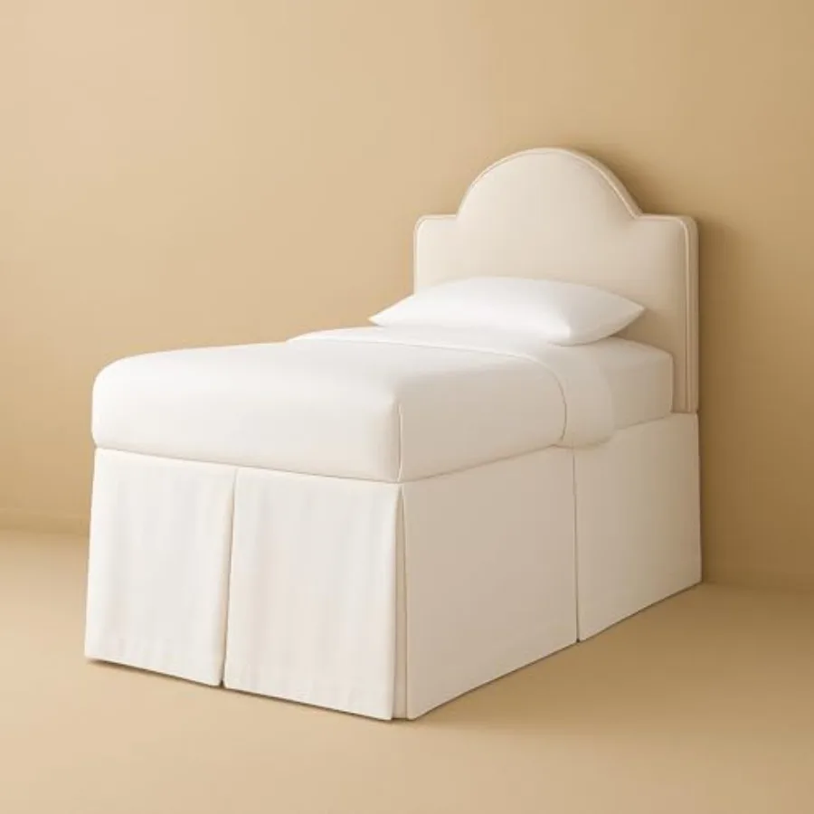 

Покрывало-юбка для кровати Split Corner, размер Twin XL, высота 36 дюймов, 100% хлопок, удлиненное, для студенческого общежития, в стиле платформы, белое, однотонное, H