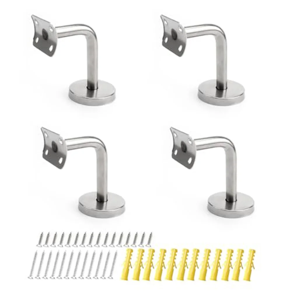 

Stainless Stair Steel Handrail Brackets , Easy-Install, 4-Pack For Railings Home Improvement Hardware Parts For Home