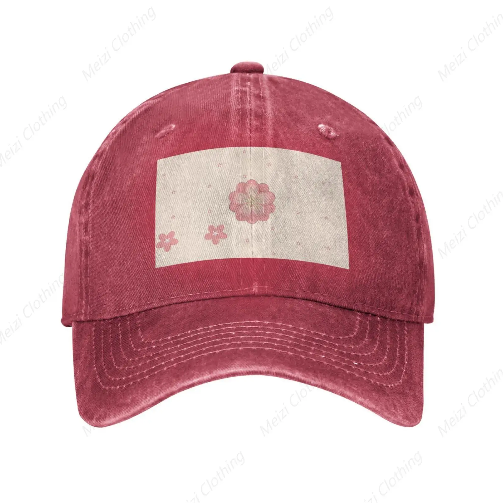 

Fun Pink Cherry Blossom Truck Hat Adjustable Cowboy Baseball Hat Men's and Women's Outdoor Sports Duck Tongue Hat