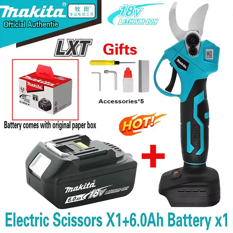 Makita 18V borstelloze elektrische schaar Draadloze snoeischaar Multifunctionele fruitboomtakkensnijder Tuingereedschap