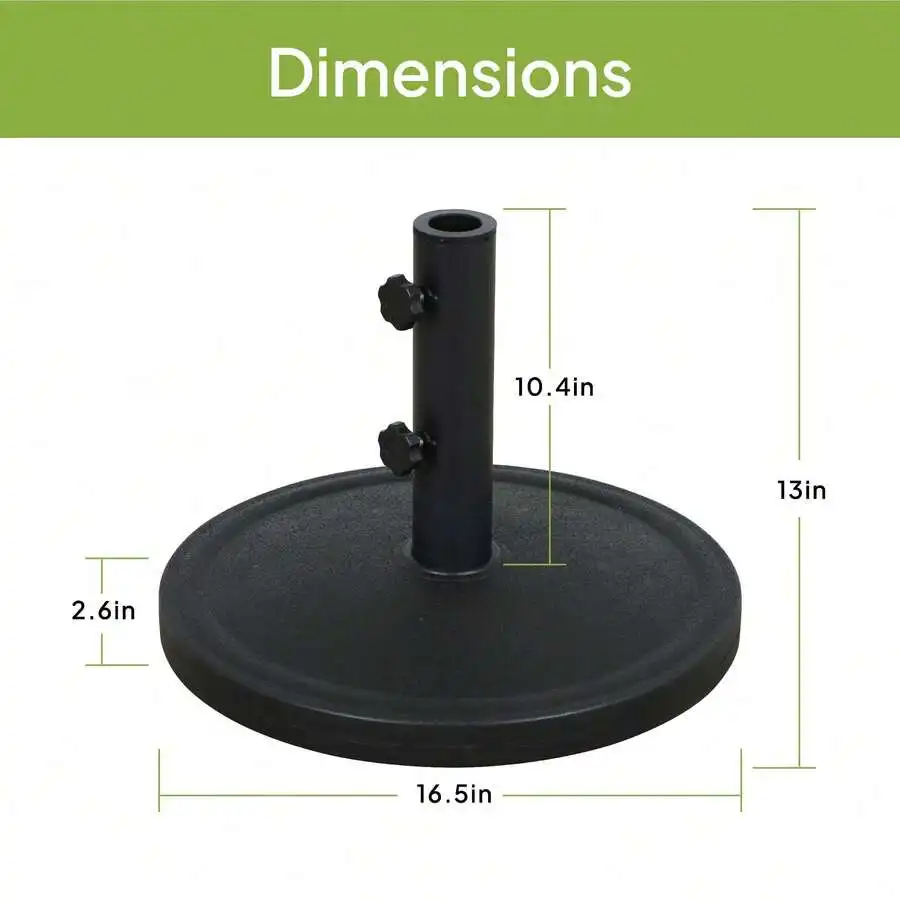 

Outdoor Steel Round Umbrella Base Black 26lb Heavy Duty